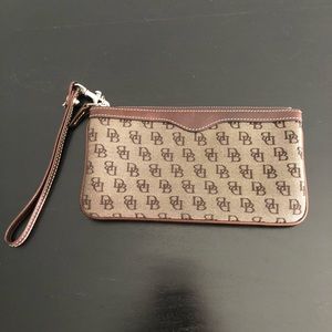 Dooney & Bourke brown monogram wristlet *Authentic